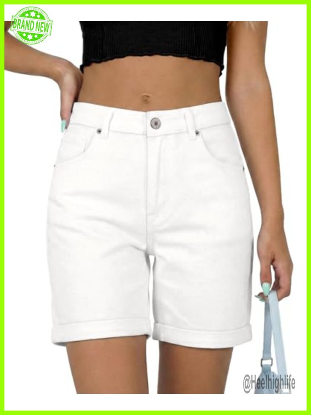 High Waisted Stretchy Denim Shorts Cut Off Casual Summer